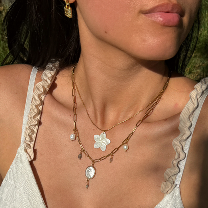 GOLDEN FLORA SEASHELL KETTE